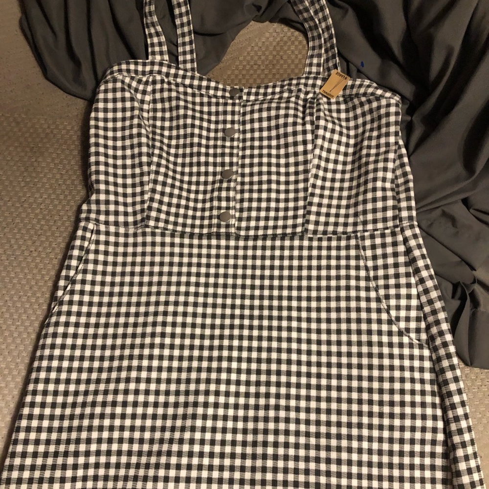 Bodycon button front plaid dress